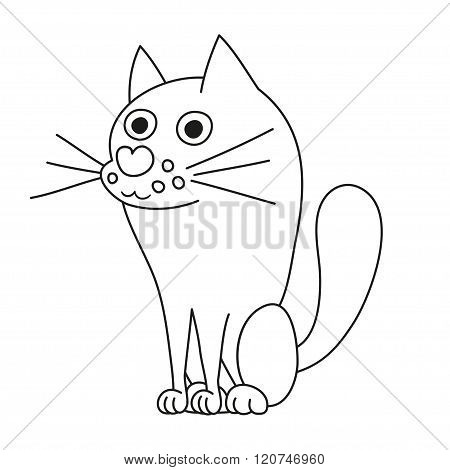 Vector illustration of cute dog like wolf, coloring book page