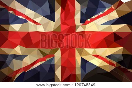 Trianguated low poly British flag