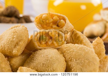 Brazilian Snack. Palmetto Pastry. Pastel De Palmito.