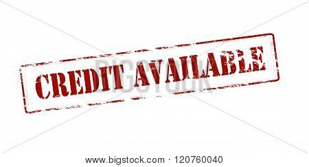 Rubber stamp with text credit available inside vector illustration