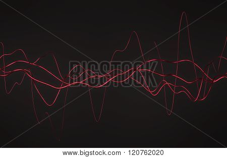 Abstract 3D Rendering of Glossy Wavy Lines.