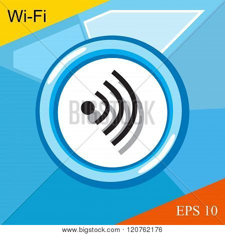 Flat line illustration of wi-fi, mobile phone, internet connection.