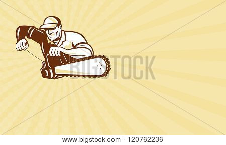 Business Card Lumberjack Tree Surgeon Arborist Chainsaw