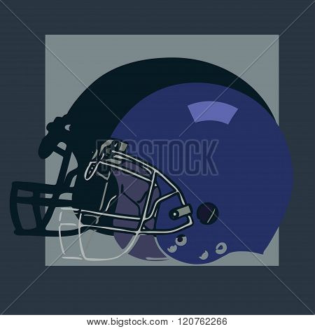 American football helmet blue on a dark background