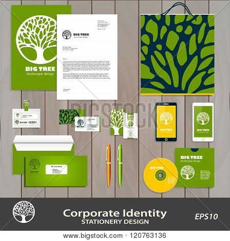 Abstract Tree Business sign & corporate identity set
