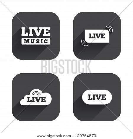 Live music icons. Karaoke or On air stream.