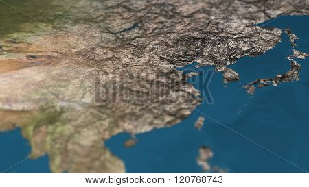 Dying Earth Global Warming Heavy Pollution Affected And Dried Far East Asia