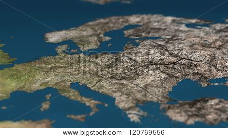 Dying Earth Global Warming Heavy Pollution Affected And Dried Europe