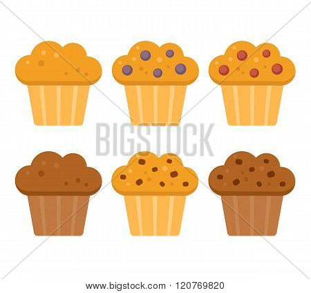 Cartoon Muffins Set