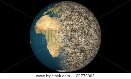 Dying Earth Global Warming Heavy Pollution Affected And Dried Earth