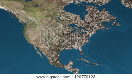 Dying Earth Global Warming Heavy Pollution Affected And Dried North America
