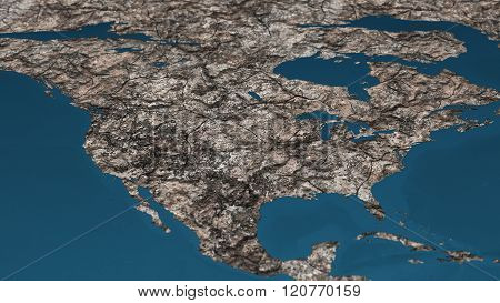 Dying Earth Global Warming Heavy Pollution Affected And Dried North America