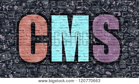 CMS in Multicolor. Doodle Design.