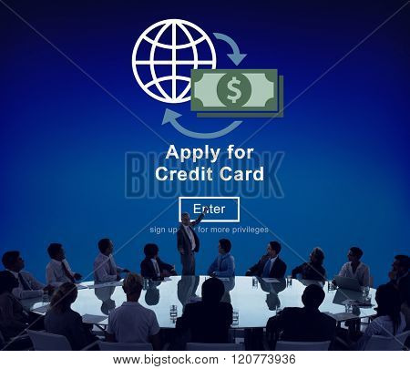 Apply for Credit Card Loan Payment Banking Concept