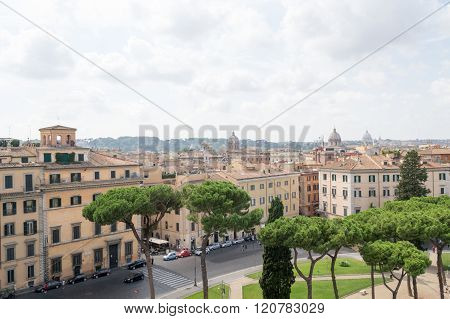 Spectacular panorama of European capital city of Rome, Italy