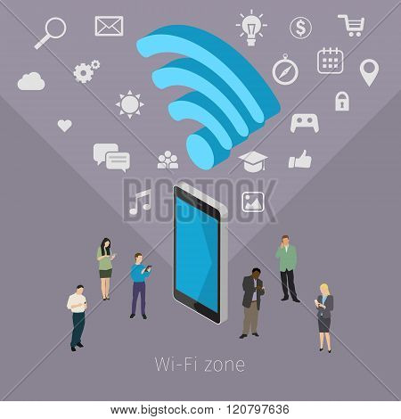 Concept of Wifi zone.