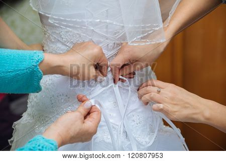 the bride preparing for the wedding day