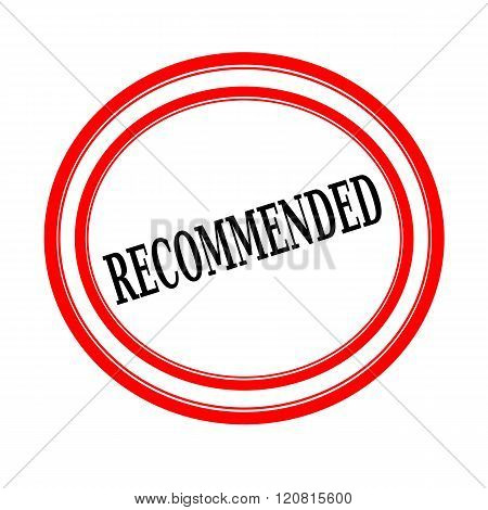 RECOMMENDED black stamp text on white backgroud