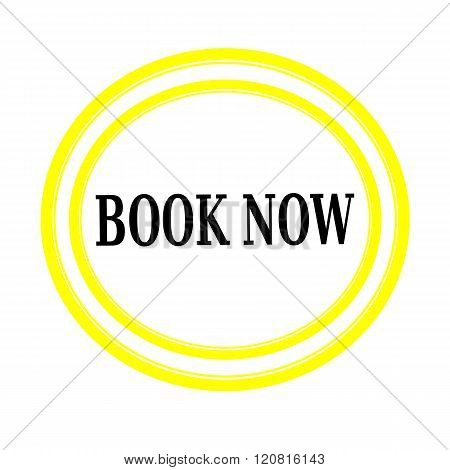 BOOK NOW black stamp text on white backgroud