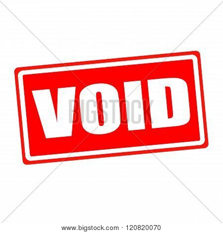 Void white stamp text on red backgroud