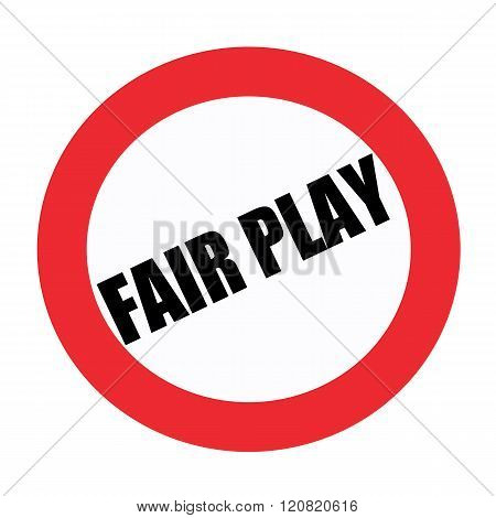Fair play black stamp text on white