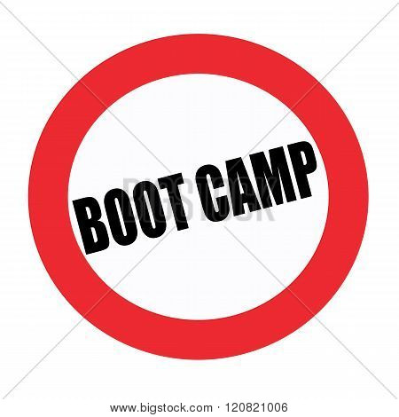 Boot camp black stamp text on white