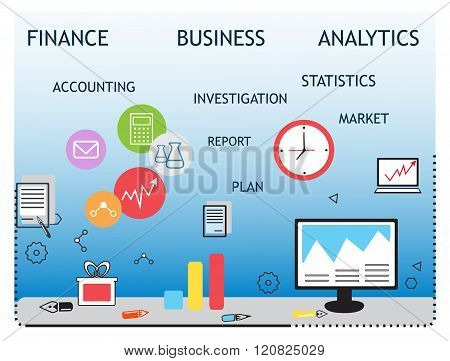 Modern vector business concept, analysts and finance