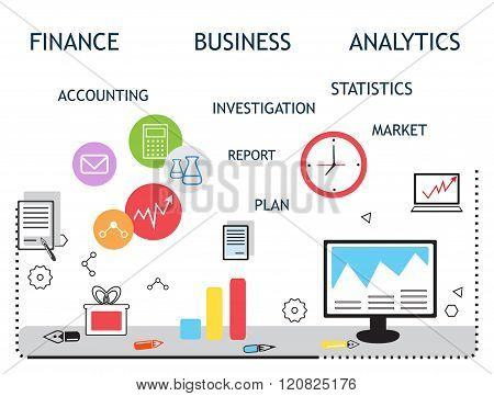 Modern vector business concept, analysts and finance