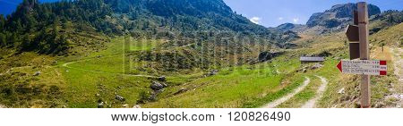 Panorama Of The Ligurian Alps Near Prato Nevoso During The Summer Season