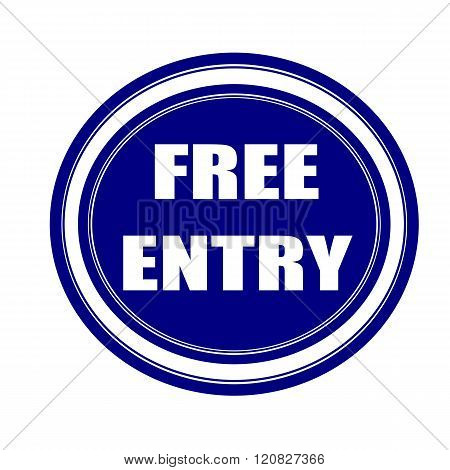 Free entry white stamp text on blueblack