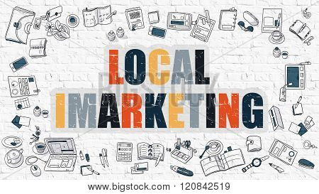 Local Imarketing in Multicolor. Doodle Design.