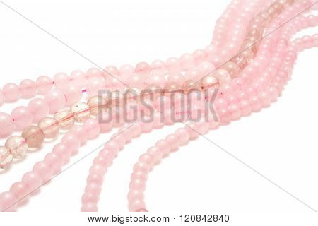 Strings of pink quartz
