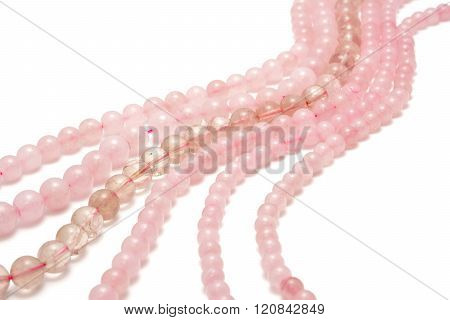 Strings of pink quartz