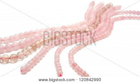 Strings of pink quartz