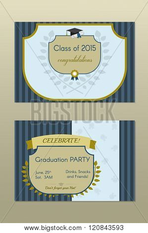 Gold Graduation Invitation Vintage Certificate