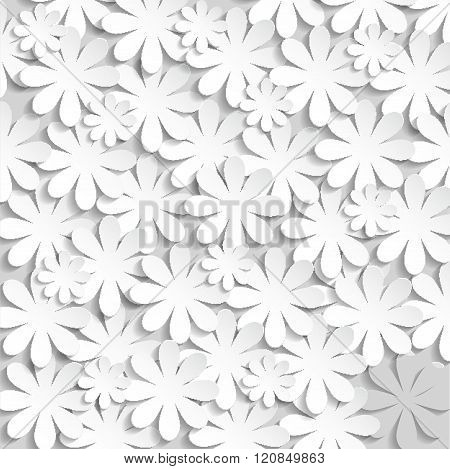 Paper Texture White Wedding Floral Background