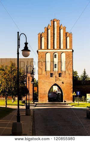town gate in Paslek, Warmian-Masurian Voivodeship, Poland