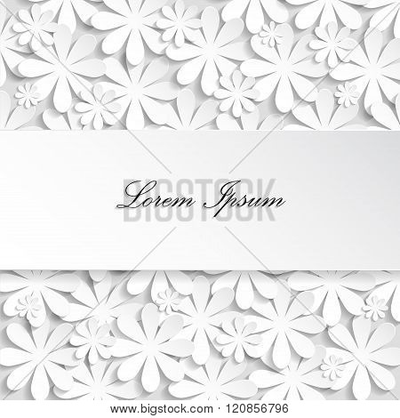 Paper Texture White Wedding Floral Background
