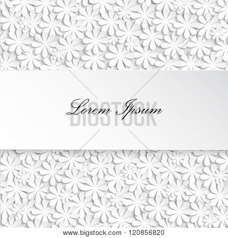 Paper Texture White Wedding Floral Background