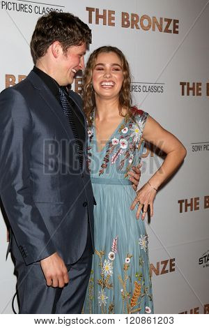 LOS ANGELES - MAR 7:  Bret Dier, Haley Lu Richardson at the The Bronze Premiere at the SilverScreen Theater at the Pacific Design Center on March 7, 2016 in Los Angeles, CA