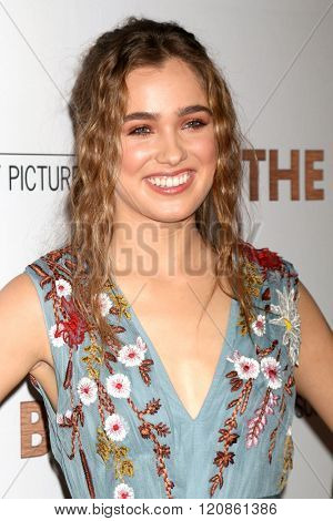 LOS ANGELES - MAR 7:  Haley Lu Richardson at the The Bronze Premiere at the SilverScreen Theater at the Pacific Design Center on March 7, 2016 in Los Angeles, CA