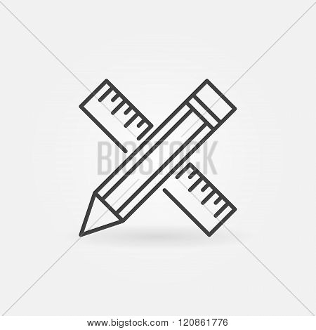 Pencil and ruler icon