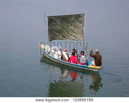 Boaters On A Lake