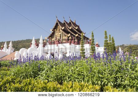 The Royal Pavilion (Ho Kham Luang) in Royal Park Rajapruek near Chiang Mai Thailand