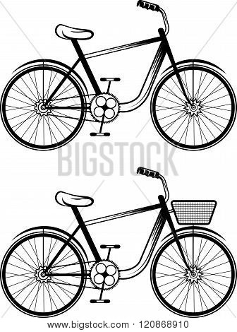 Set Of Vector Bicycles . Concept Of Graphic Clipart Work