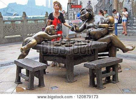sculpture composition in the center of Chongqing, China