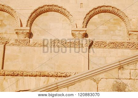 Detail Of The Facade Of The Church Of Trani - Apulia - Italy