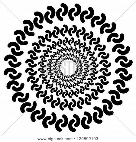 Circular, Concentric Abstract Design Element , Motiff On White
