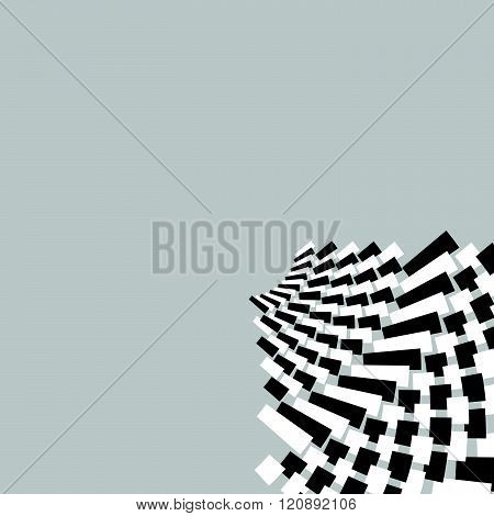 Circular, Concentric Abstract Design Element , Motiff On White