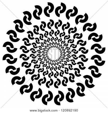 Circular, Concentric Abstract Design Element , Motiff On White